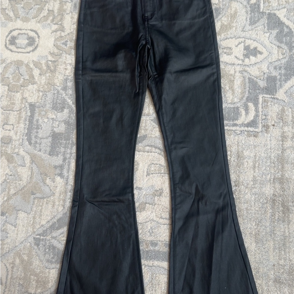 Luna Faux Leather Flare Jeans